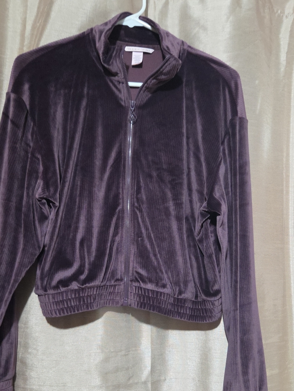 Victoria's Secret Velour Bomber Jacket in Plum